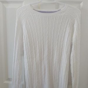 SONOMA Lg White cable knit sweater.